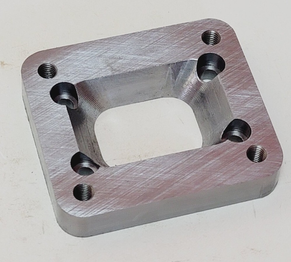 T25 Header CS to T4 Undivided Turbo Inlet Manifold Adapter Flange T28 GT28 3/4" - Image 2