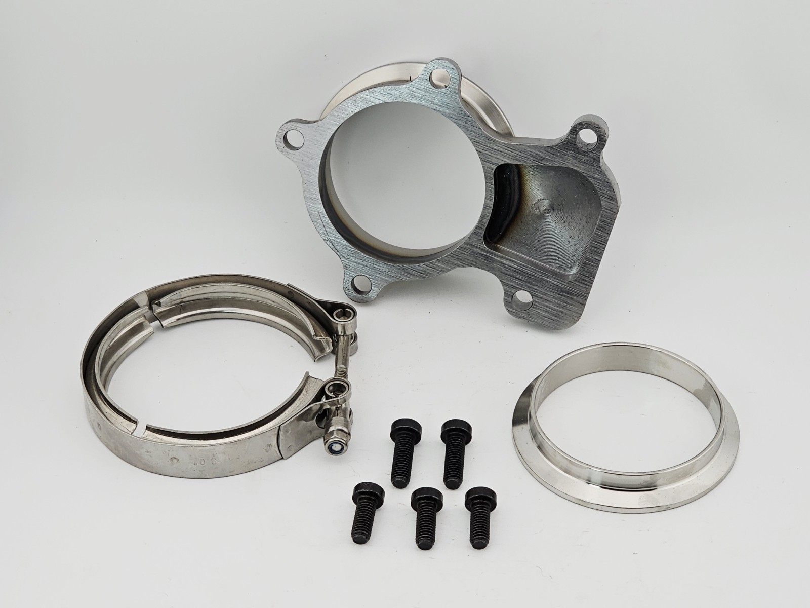 Downpipe Turbo Flange 3.0" V-band For Cummins Holset WH1C HX35 HX35W HX40 HY35 - Image 2