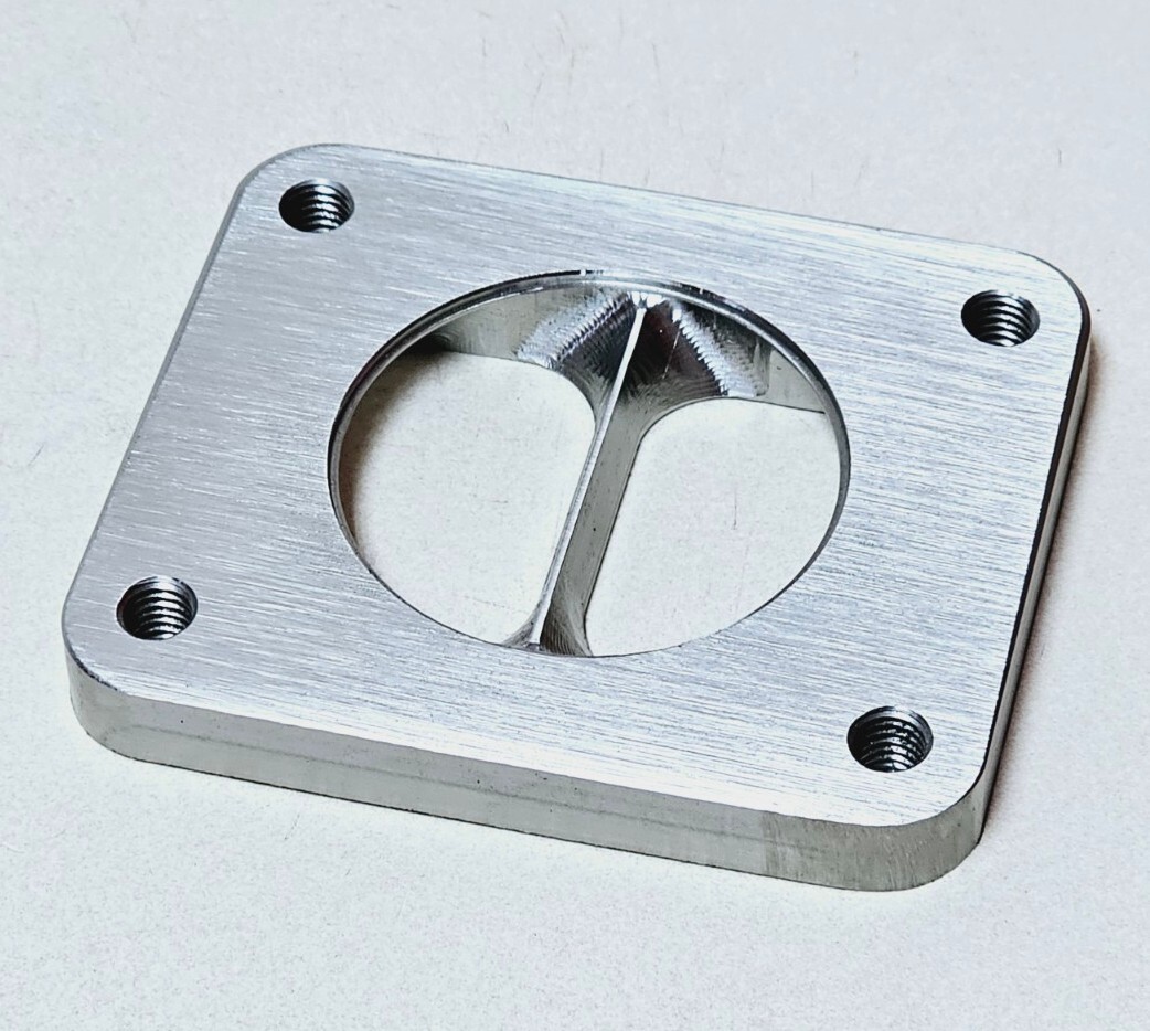 Stainless T5 HX52 Divided Turbo Inlet flange to 2.5" Tubing fit Volvo D12 6BT - Image 2