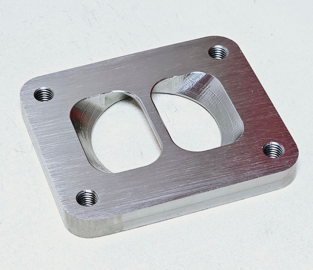 Stainless T5 HX52 Divided Turbo Inlet flange to 2.5" Tubing fit Volvo D12 6BT - Image 3