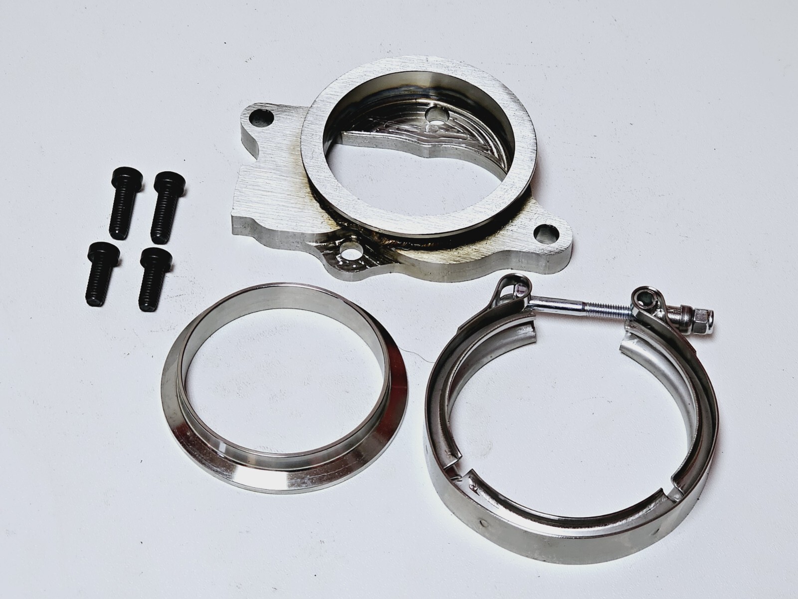 Downpipe Flange 3.0" outlet V-band Kit Fits Holset HX25 HX27 HE221W Internal WG