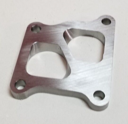 Stainless DSM EVO 7 8 9 Turbo Falnge Adapter to Twin Ports 1.5" Sch 10 Pipe 4G63 - Image 3