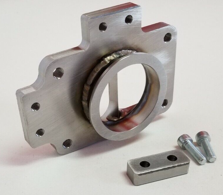 Stainless T6 Divided Turbo Inlet Flange to 2.50" Vband Tabs Transition Adapter