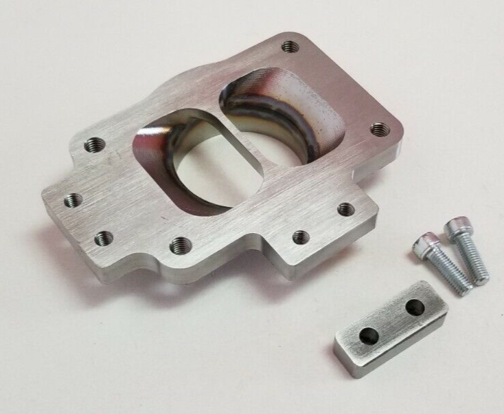 Stainless T6 Divided Turbo Inlet Flange to 2.50" Vband Tabs Transition Adapter - Image 2