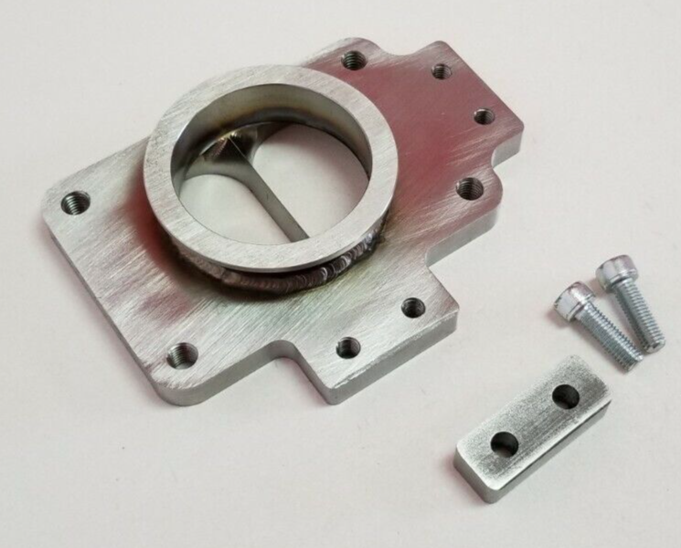 Stainless T6 Divided Turbo Inlet Flange to 2.50" Vband Tabs Transition Adapter - Image 3